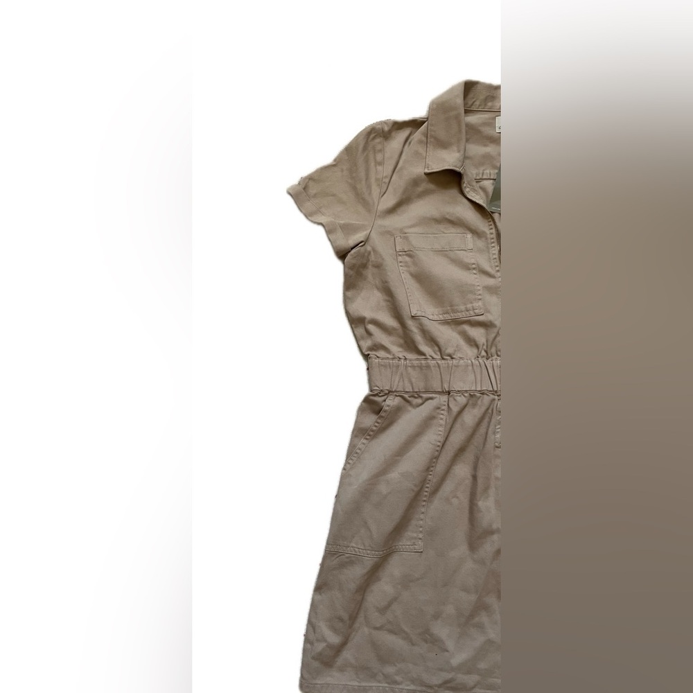 J. Crew Tan Mini Shirt Dress - Picture 3 of 4